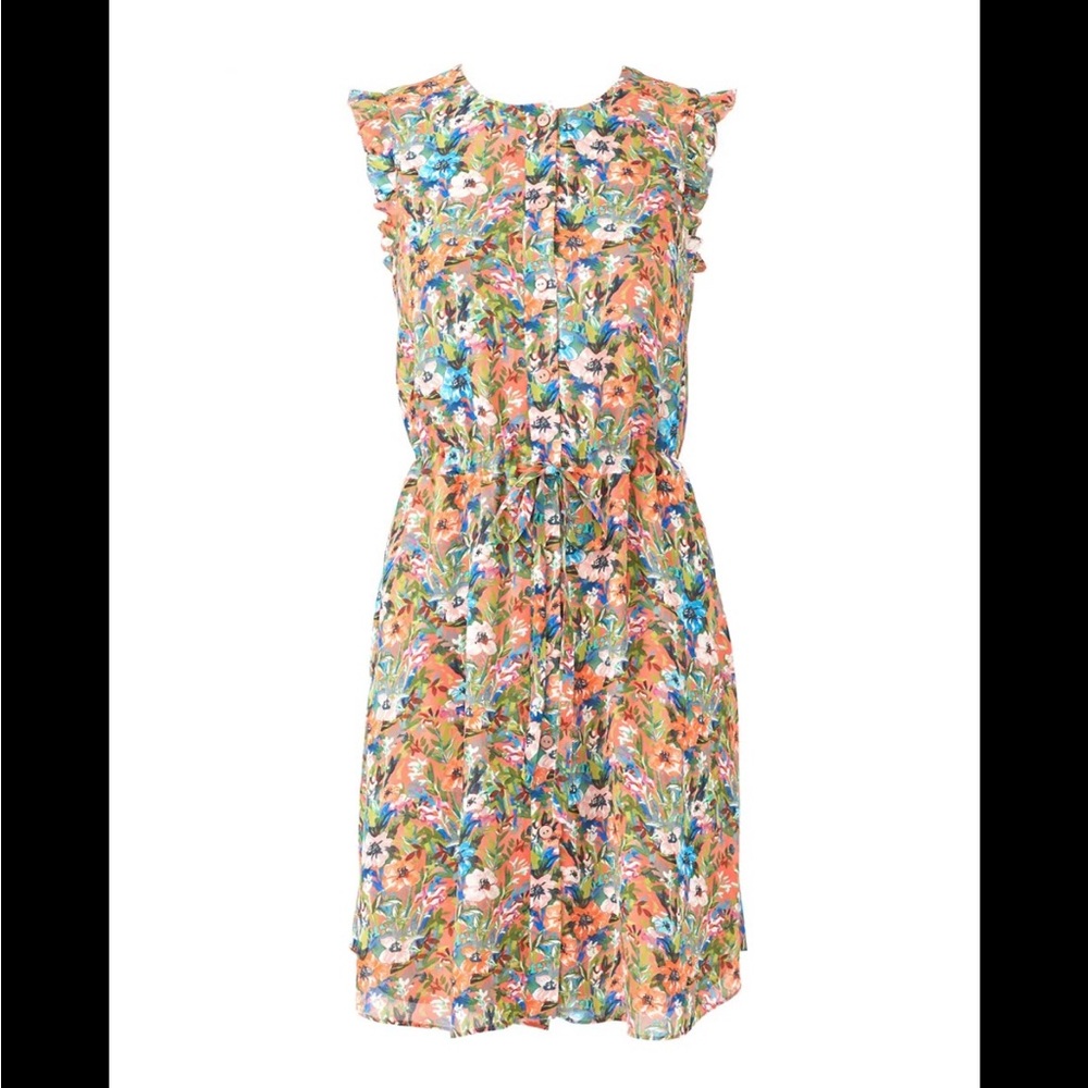 Slate & Willow Orange Button Down Floral Dress